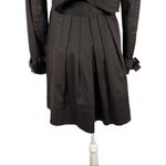 ZARA Double Breasted Pleated Trench Coat Jacket Dark Brown Size Small Office Job Photo 8