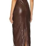 Lovers + Friends X Rachel Ana Brown Faux Leather Maxi Dress Small Strapless S Photo 1