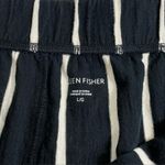 Eileen Fisher Large Black White Stripe Jersey Pull On Cropped Wide Leg Pants Photo 7
