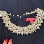 Betsey Johnson  Black Dress with Pearl Jeweled Neck - Size 6 Photo 11
