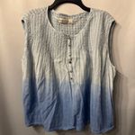 Free People NWOT  chambray combo top size small oversized Photo 8