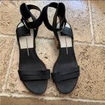 Dolce Vita Black Leather Rae Sandal 8.5 Low Heel Block Wood Photo 4