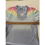 Lucky In Love Shirt Womens M Blue White Stripe Rainbow Tennis Golf Pickleball Size M Photo 11