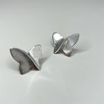Vintage sterling silver contemporary butterfly earrings post back Photo 1