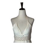 Forever 21  Dress Women Small Ivory Crochet Halter Maxi Boho Festival Cottagecore Photo 2