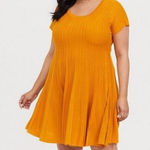 Torrid  Mini Sweater Skater‎ Dress in Golden Yellow, Size 00 Photo 0