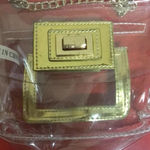 Clear Square Side Bag With Gold Chain. Preowned Photo 1