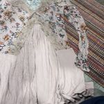 Gypsies & Moondust  Pink Retro Floral Lace Peek A Boo Flowy Mini Dress L Photo 4