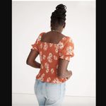 Madewell Georgette Lucie Puff-Sleeve Smocked Bodice Top in Moody Blooms S Photo 2