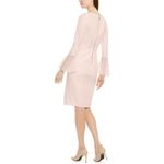 Calvin Klein NWT  Light Pink Long Flare Sleeve Boatneck Sheath Dress New Cocktail Photo 1