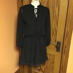 Gothic feminine long sleeve dress Black Photo 9
