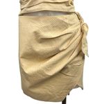 ZARA Beige Striped Ruched Crop Top & Asymmetrical Mini Skirt 2 Piece Set XS/S Photo 8