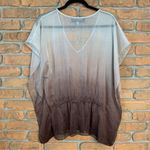 Remain Women's Square Cut Sheer Ombre Short Sleeve V Photo 1