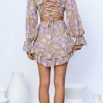 Revolve Saints + Secrets Lilac Floral Deep V Neck Long Sleeve Dress NEW Photo 12
