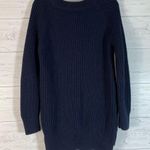 Kate Spade New York Navy navy & Black Leather Pocket Tunic Knit Sweater Small Photo 1