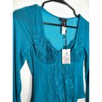 Sincerely Jules NEW  Bodysuit Womens Size‎ Small Turqouise Bustier Mesh Underwire Photo 1
