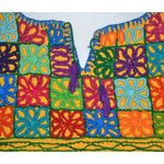 None Handmade Yellow Rococo Embroidered Floral Mexican Blouse Tunic Top Size S Photo 3