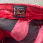 Volcom  Red Tie-Dye Distressed Cutoff Jean Shorts Festival Skater Surf Boho Sz 7 Photo 2