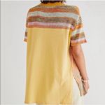 Free People Ibiza Swit Knit Short Sleeve Crochet Palm Tree Striped Tee Shirt Top Photo 3