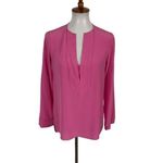 BCBGMAXAZRIA  Emmalise Silk Top XXS Pink Blush Berry Luxe Designer Minimalist Photo 1