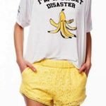 ZARA Trafaluc Yellow Lace Crochet Trim Shorts Photo 3