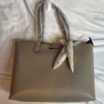 Nine West Harmon Pumice NWT Tan Khaki Tote Bag Polyester Faux Leather Photo 0