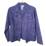 Coldwater Creek  Lavender Applique Crop Jacket Size Medium Coastal Grandma Boho Photo 0