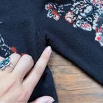 Anthropologie Moulinette Souers • Anthro Jacquard Floral Blazer black red knit jacket Photo 8