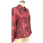 Austin Reed London Vintage 100% Silk Blouse Red Black Abstract Print, Cowl Neck Size 6 Photo 1