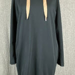Brunello Cucinelli  Pockets Hoodie Dress Womens Large Black Long Sleeve Italian Photo 0