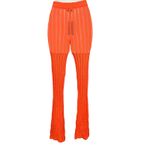 H:ours Orange Rib Knit Pants XS Flare Sheer Festival Designer Revolve $198 NEW Photo 5