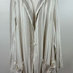 Torrid Womens Linen Blend Striped Blazer Relaxed Fit Sz 4X | Neutral Coastal Photo 0