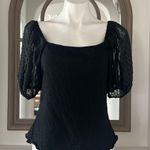 Status by Chenault Smocked Puff Sleeve Top in Black, Size L New w/Tag Black Size L Photo 1