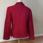 Sag Harbor Women’s 100% Wool Full Zip Lined Blazer Red Sz 8 Shoulder Pads VTG Photo 1