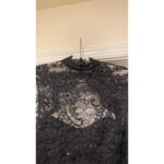 Alice + Olivia  Dress Women Size 0 Black lace with feathers Sleeveless Photo 4