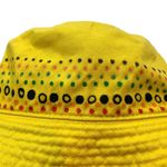 Hand Painted Rainbow Dots Yellow Bucket Hat Photo 9