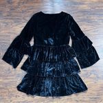 Banana Republic x Olivia Palermo • Tiered Velvet Shirtdress mini ruffle sleeve Photo 7