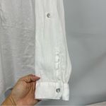 J.Jill Love Linen Womens L collared Blouse top popover Roll Up Sleeves w/pockets Photo 11