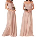 Birdy Grey NWT  Tulle Christina Dress Sandy Taupe Full Length Gown Size Small NEW Photo 13