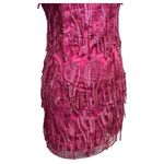Lulus New Dress Womens M Making Magic Fringe Lace Up Mini Overlay Bright Pink Photo 9