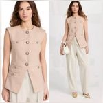 Veronica Beard  Tamara Linen Blend Vest Sandalwood Melange Size 8 Photo 10