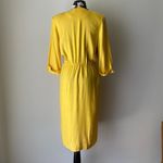 Danny & Nicole sz L silk/rayon yellow midi dress Photo 7