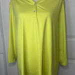 Zenergy Golf Chico's Polo Top Lime 3/4 Sleeve XXL UV Protection Moisture Wicking Yellow Photo 0