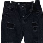 No Boundaries  Jeans Women 1X Black Straight Leg Distressed Destroyed Casual Edgy Photo 3