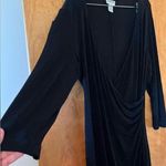 Chico's Traveler Black Wrap Look Dress Deep V-Neck Cinched Waist On One Side 3 Photo 4