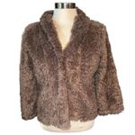 Dylan jacket cropped style 3/4 sleeve length 1 snap buttton fuzzy soft Sz small Photo 0