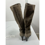Anne Klein Womans Flex Cadencia Knee High Boots 7.5 M Beige Heel Strappy Photo 4