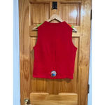 RARE VTG Michael Simon Thanksgiving Themed Festive Patchwork Knit Vest PS Red Size undefined Photo 5