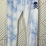 SoulCycle Tie Dye Joggers Blue/White Tie Waist Photo 0