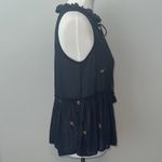 Loft  Blue Sleeveless Embroidered Floral Baby doll Sheer Top Blouse Women's Small Photo 4